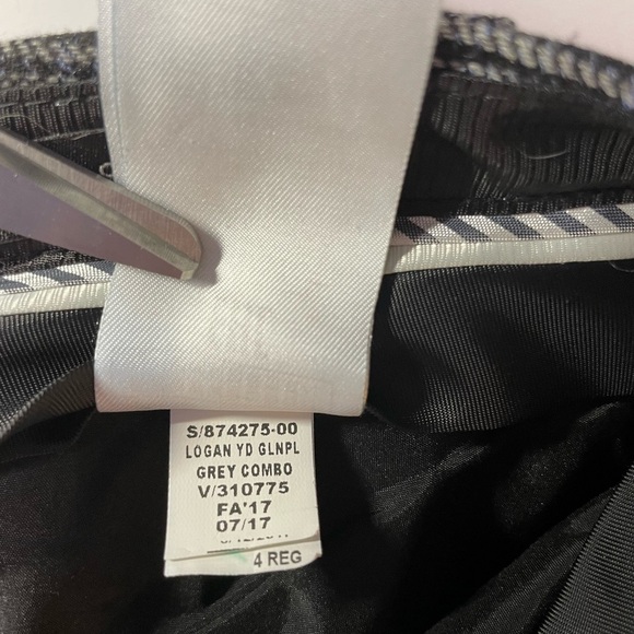 Banana Republic Logan Trousers Mid Rise Glen Plaid Gray Sz 4 - Picture 9 of 11